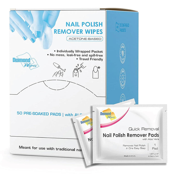 Diamond Wipes Toallitas removedoras de esmalte de uñas con aloe ver...