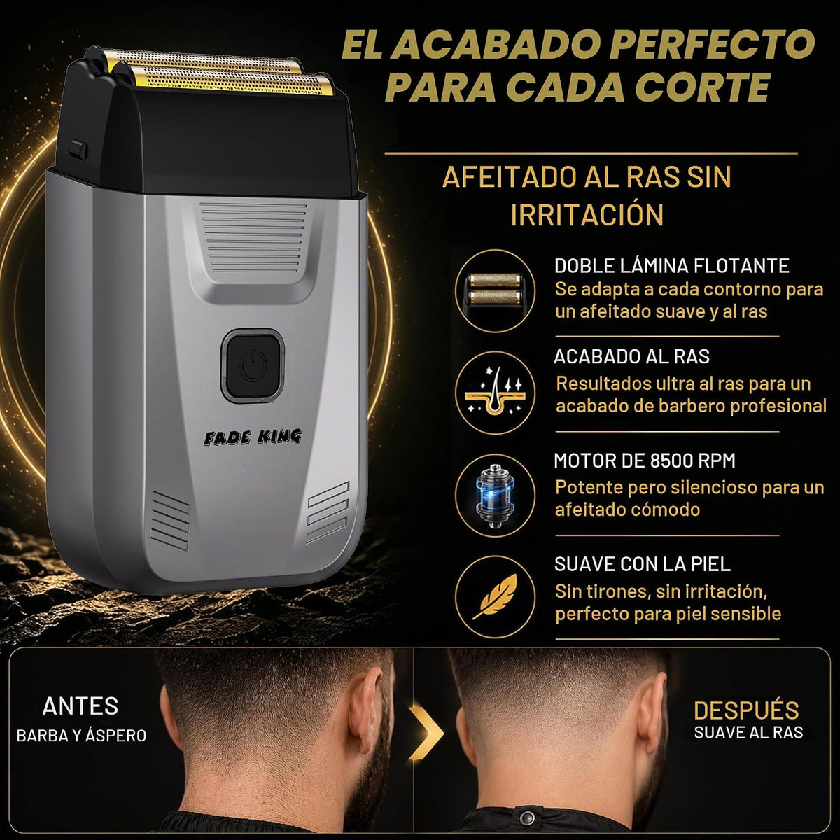 FADEKING Cortadora de pelo profesional para hombres, kit de aseo 3 en 1