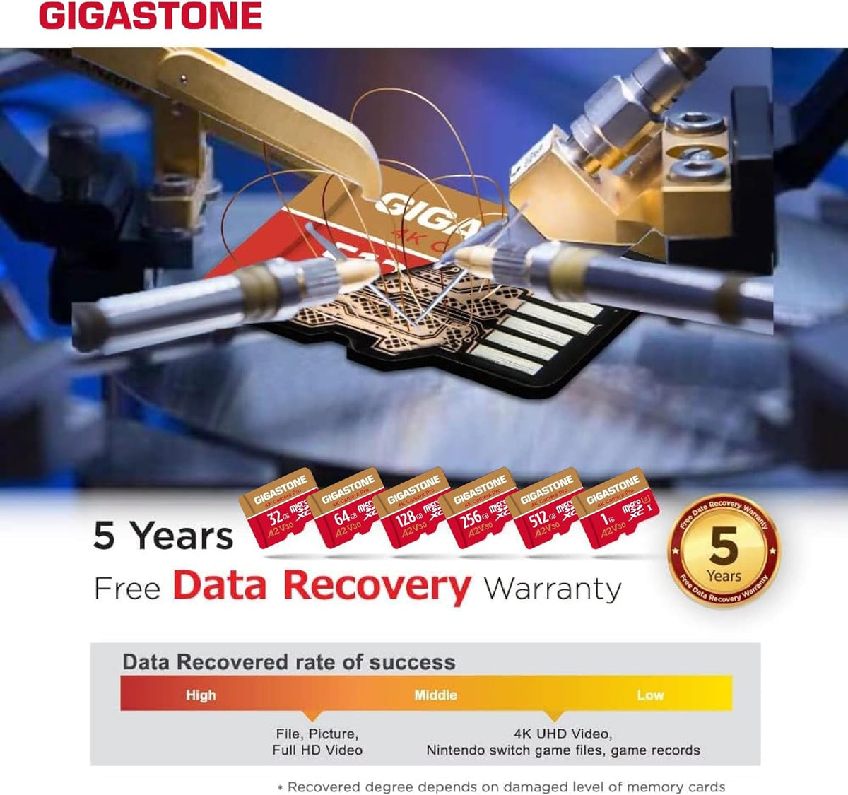 Recuperación de datos de 5 años: tarjeta micro SD de 1 TB GIGASTONE...