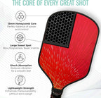 Paleta de pickleball individual y juego – Palas ligeras aprobadas por USAPA, superficie de fibra de vidrio, núcleo de panal de abeja de 0.512 in, pelotas para exteriores y bolsa de transporte