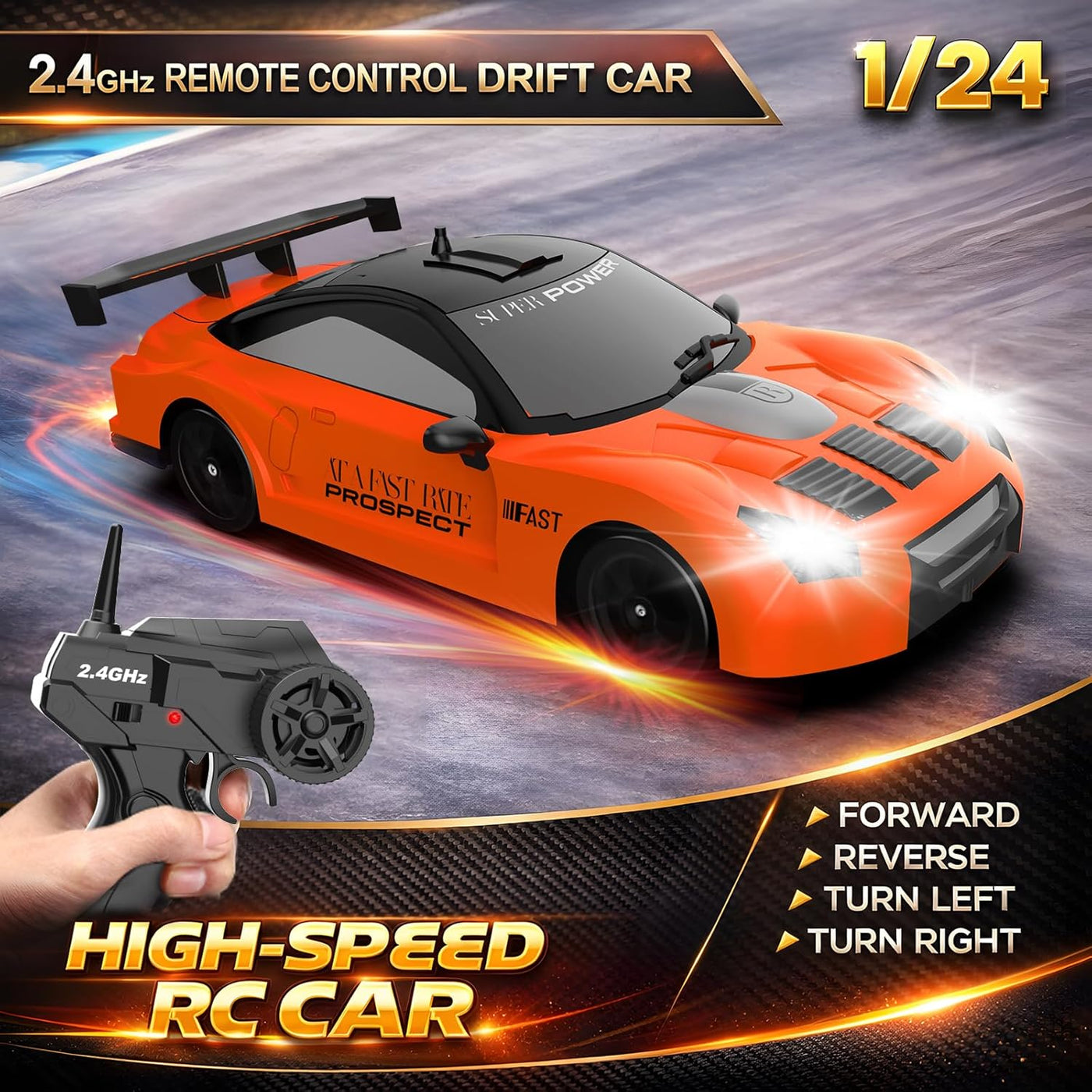 Auto de control remoto RC Drift Car 2.4GHz escala 1:24 4WD 15KM\/H...