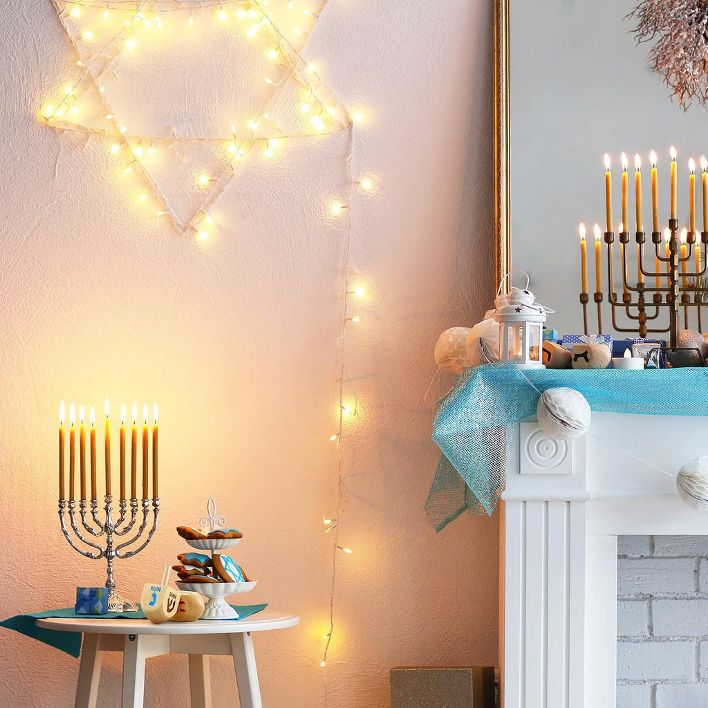 Wettarn 100 piezas de dreidels de Hanukkah a granel Dreidels de madera de Hanukkah con tarjetas de instrucciones del juego para el juego de fiesta (Tamaño 1, estilo clásico)
