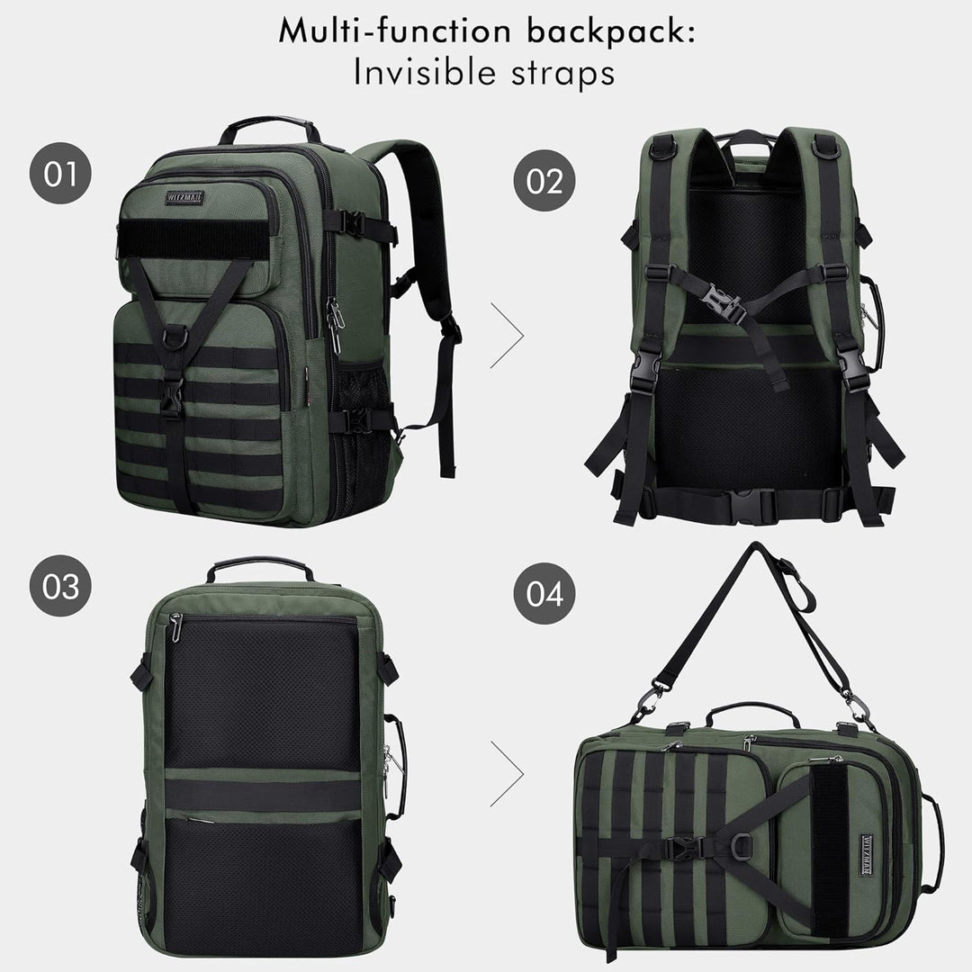 WITZMAN - Mochila de viaje para llevar a bordo para hombres, conver...