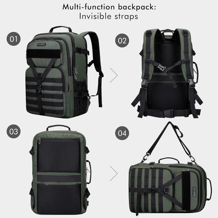 WITZMAN - Mochila de viaje para llevar a bordo para hombres, conver...
