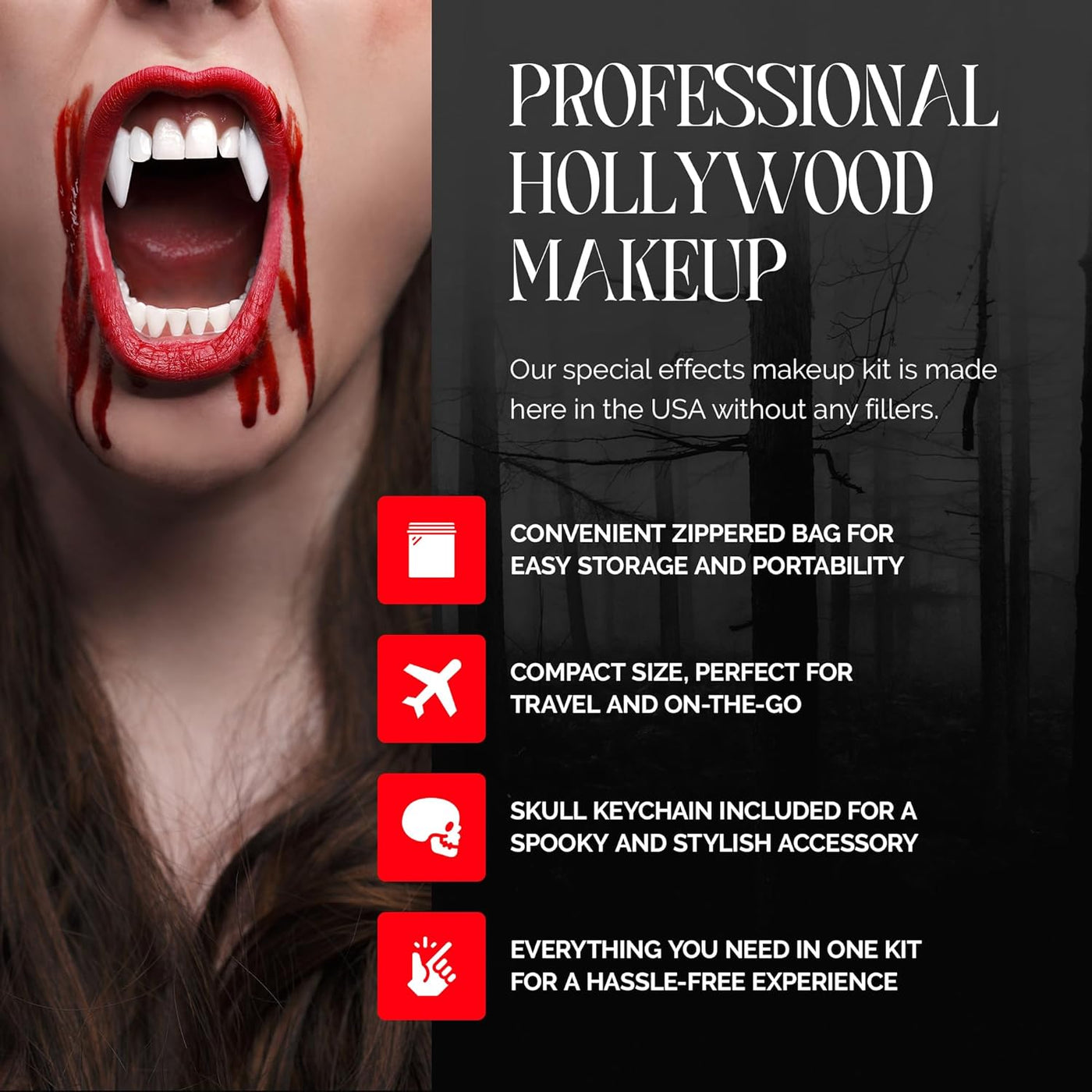Vampire SFX - Kit de maquillaje de lujo con efectos especiales Wick...