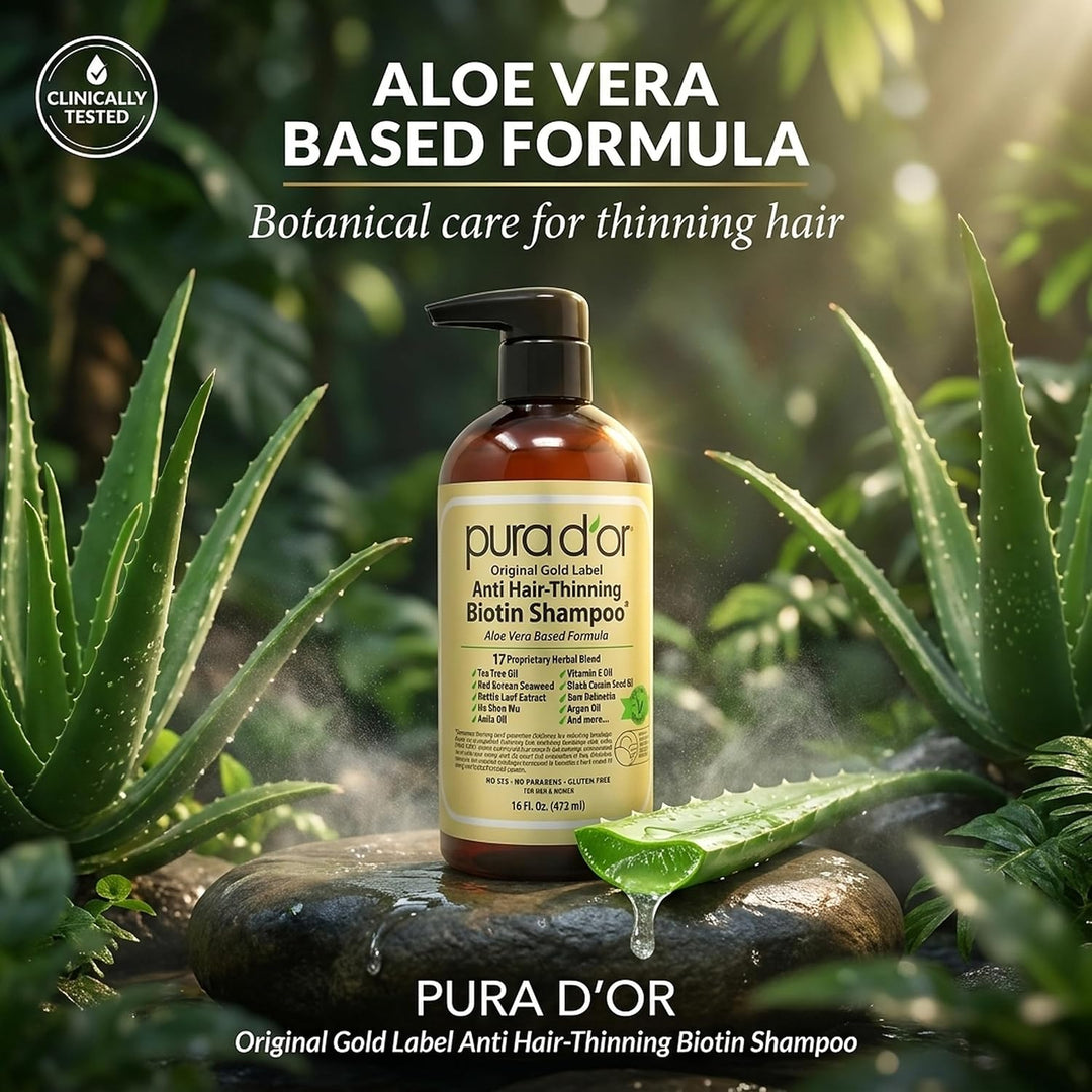 PURA D'OR Champú Original de Etiqueta Dorada Anti-Adelgazamient...