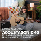 Fender Acoustasonic Amplificador de guitarra acústica de 40 W, combo de amplificador portátil