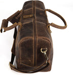 KomalC Bolsa de viaje de cuero, equipaje de mano para hombre y mujer