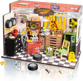 Rowood Miniature House Kit, Kit de Manualidades DIY de Casa en Miniatura para Adultos, Kit de Casa Mini con LED, Regalo de Cumpleaños para Mayores de 14+ (Garaje Taller)