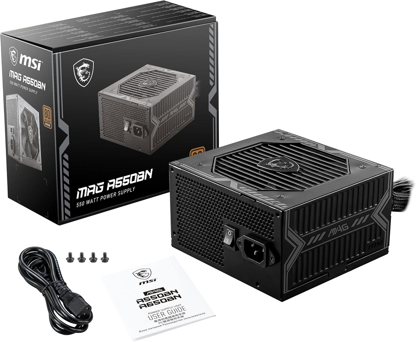 MSI MAG A550BN, fuente de alimentación compacta no modular de 550 W...