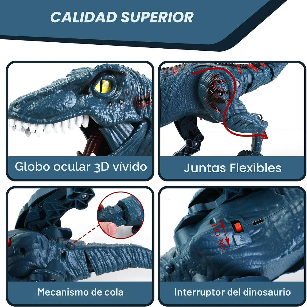 Juguetes de dinosaurio con control remoto para niños, juguete velociraptor