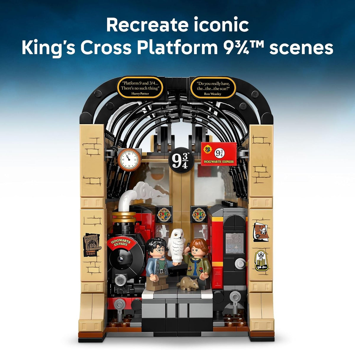 LEGO Harry Potter Book Nook: Hogwarts Express Building Set – Decoración de estante de dormitorio para niños, niñas y fanáticos, a partir de 10 años – Minifiguras coleccionables de Harry & Ron – Idea de regalo de cumpleaños – 76450