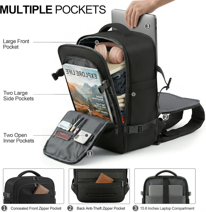 TILYMOL Travel Backpack for Women &amp; Men - 15.6 inch Laptop Bag...