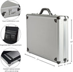 Alpine Swiss Maletín de aluminio ejecutivo maletín acolchado para portátil para hombres Funda de carcasa rígida Attache con cerradura combo Maletín de negocios