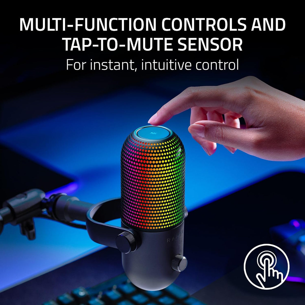 Razer Seiren V3 Chroma DSP de 32 bits, micrófono USB-C para PC y Mac, negro