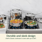 Cuisinart Chef's Classic 77-7P1 - Juego de ollas y sartenes de acero inoxidable, 7 piezas, 77-7P1