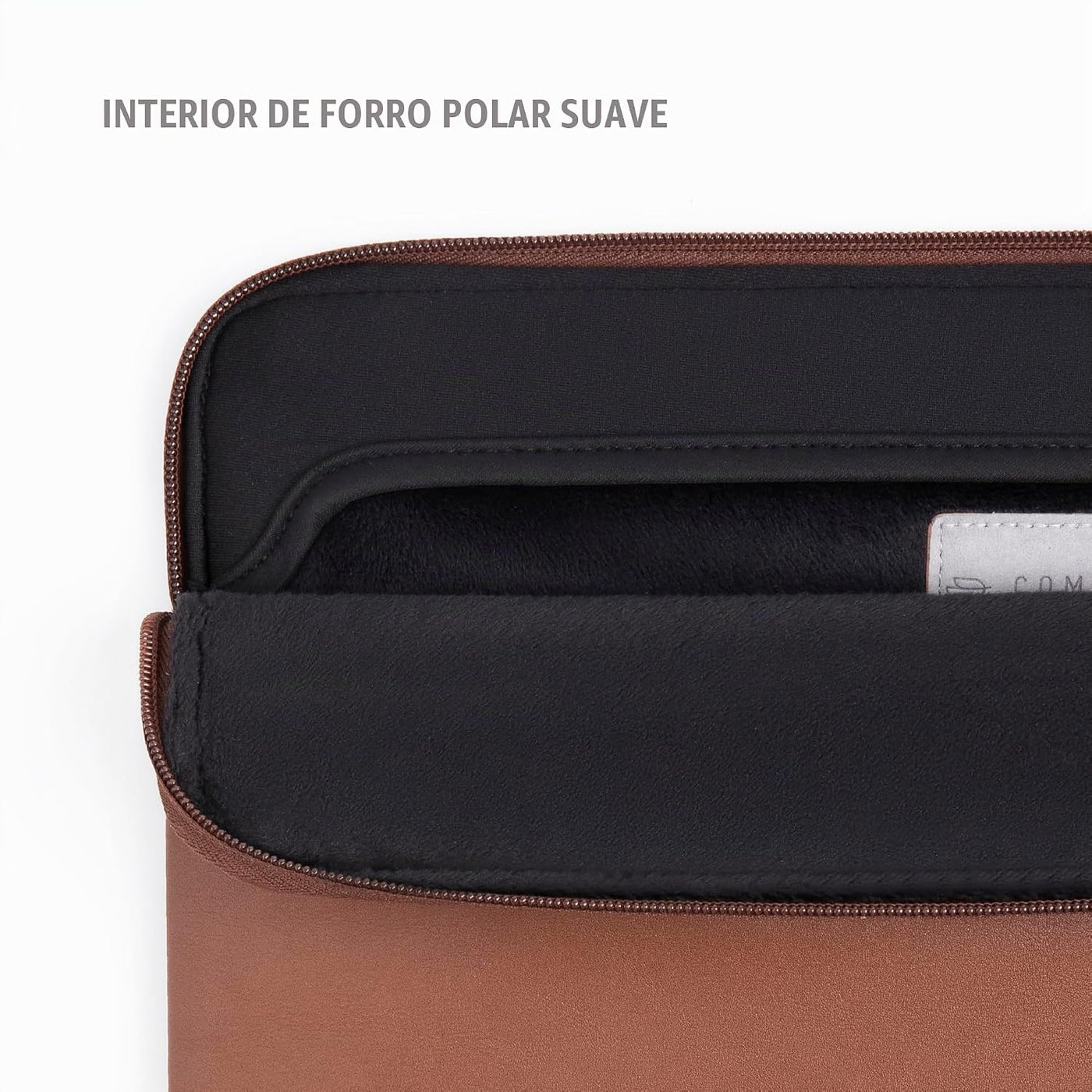 Comfyable Funda de piel para laptop con funda para accesorios, comp...