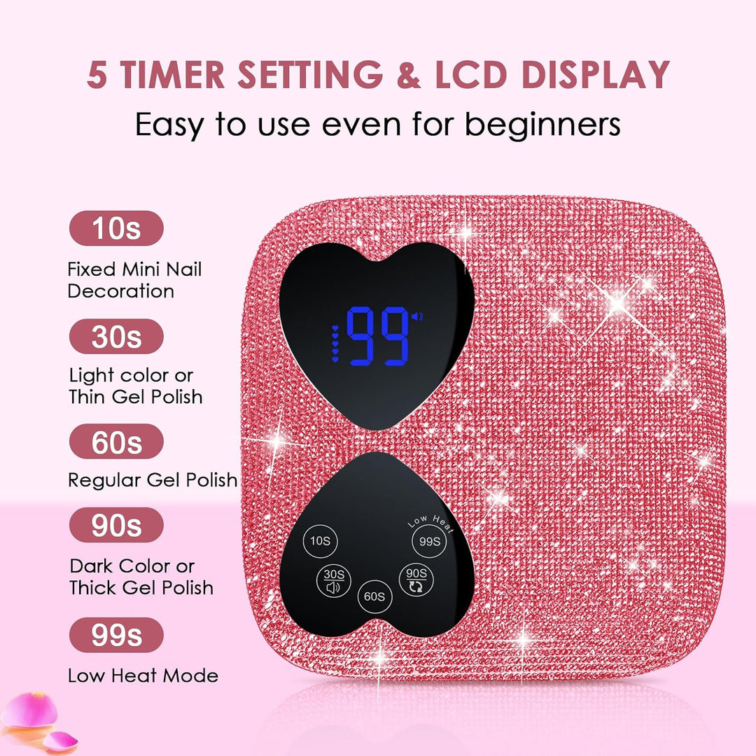 Lámpara de uñas UV LED inalámbrica, HUITINE luz UV recargable de 80...