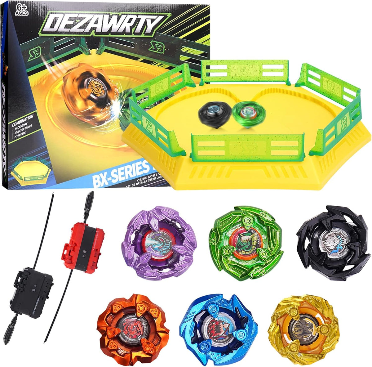 X Stadium Arena Set con 6 Spinning Tops & 2 Launchers, Battle Toy Ages 6+