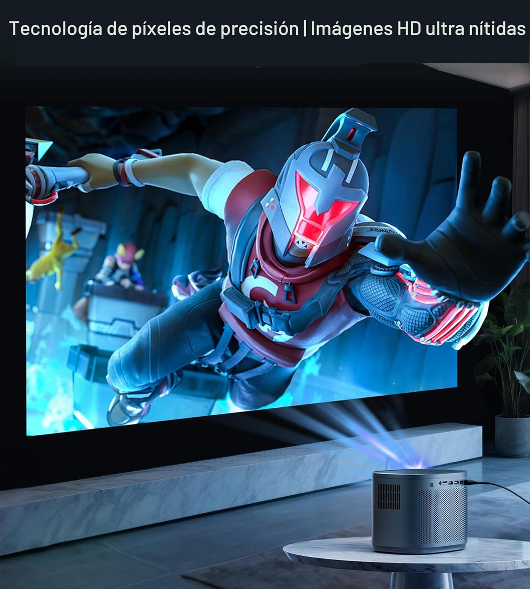Miroir Mini proyector, proyector HD para el hogar con altavoz incor...