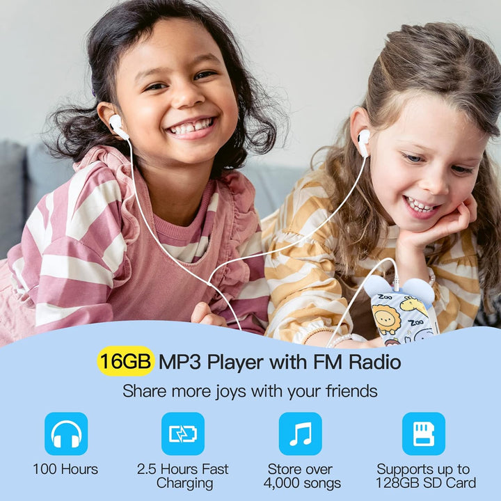 RUIZU - Reproductor MP3 Bluetooth de 64 GB para niños, reproductor...
