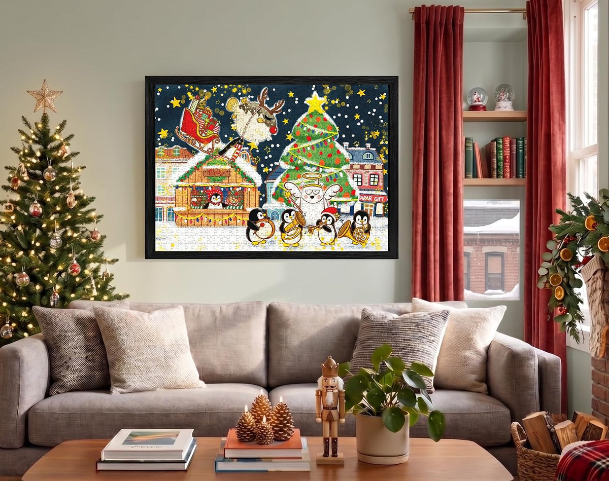 Rompecabezas de Navidad para adultos, 520 piezas, pingüino y oso polar