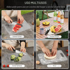 Katori Tablas de cortar de titanio para cocina, juego de tablas de cortar de titanio 100% puro, tabla de cortar de titanio de doble cara no tóxica, tablas de cortar de metal aptas para lavavajillas
