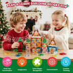 Juego de 40 mini azulejos magnéticos de Navidad, casa de jengibre para