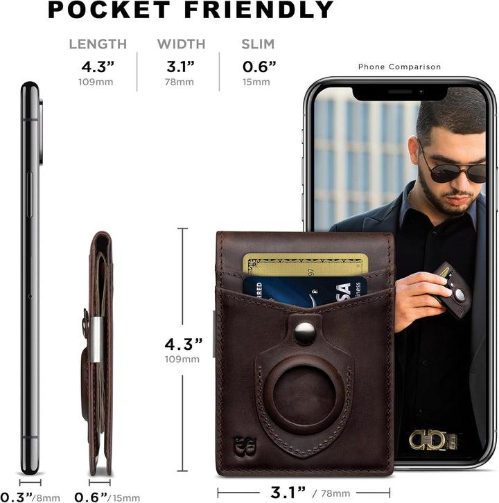 SERMAN BRANDS Money Clip Wallet - Mens Wallets slim Front Pocket RF...