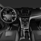 CAR PASS Funda de cuero para volante y alfombrillas impermeables para automóvil, combo universal de microfibra para autos que se adapta al 95 % de sedanes, SUV, vehículos, 14.5-15 pulgadas, diseño