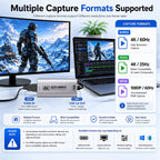 Tarjeta de captura HDMI, USB 3.0 HDMI a USB-C para captura de video, 4K60FPS