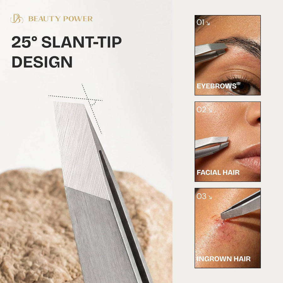 Beauty Power Pinzas Inclinadas Profesionales de Ultra-Precisión par...