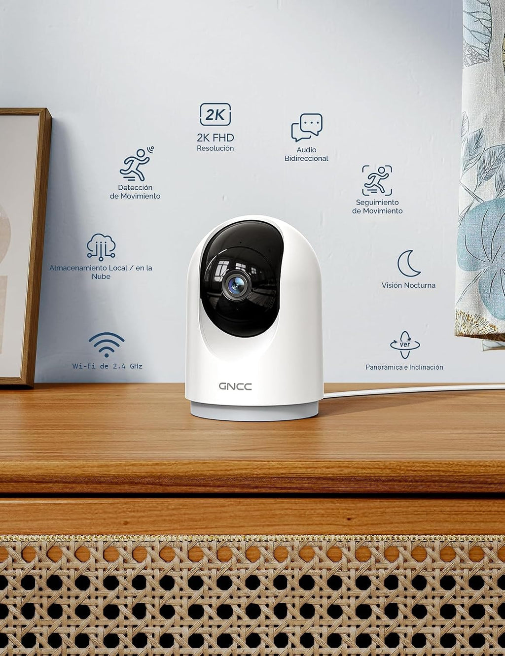 GNCC Cámaras 5G para seguridad en el hogar interior, mascota/perro/bebé con