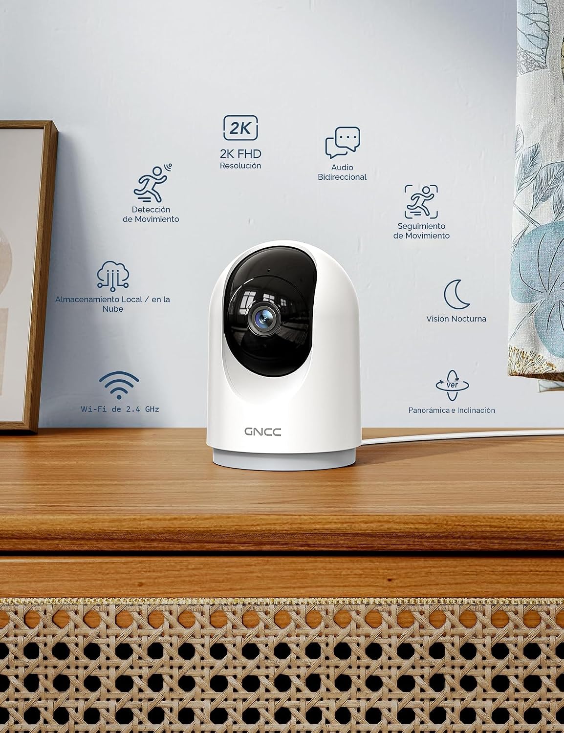 GNCC Cámaras 5G para seguridad en el hogar interior, mascota/perro/bebé con