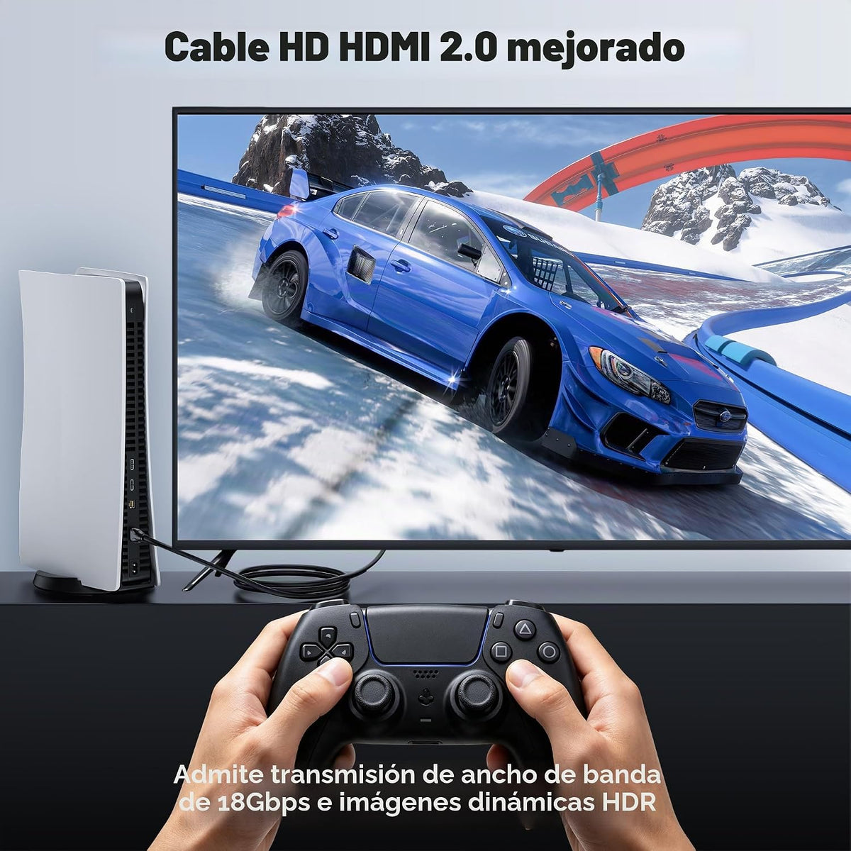 Cables HDMI de 75 pies de largo, 4K60Hz, cable HDMI 4K de alta velocidad con conectores chapados en oro, compatible con PlayStation Arc PS3 PS4 PC HDTV
