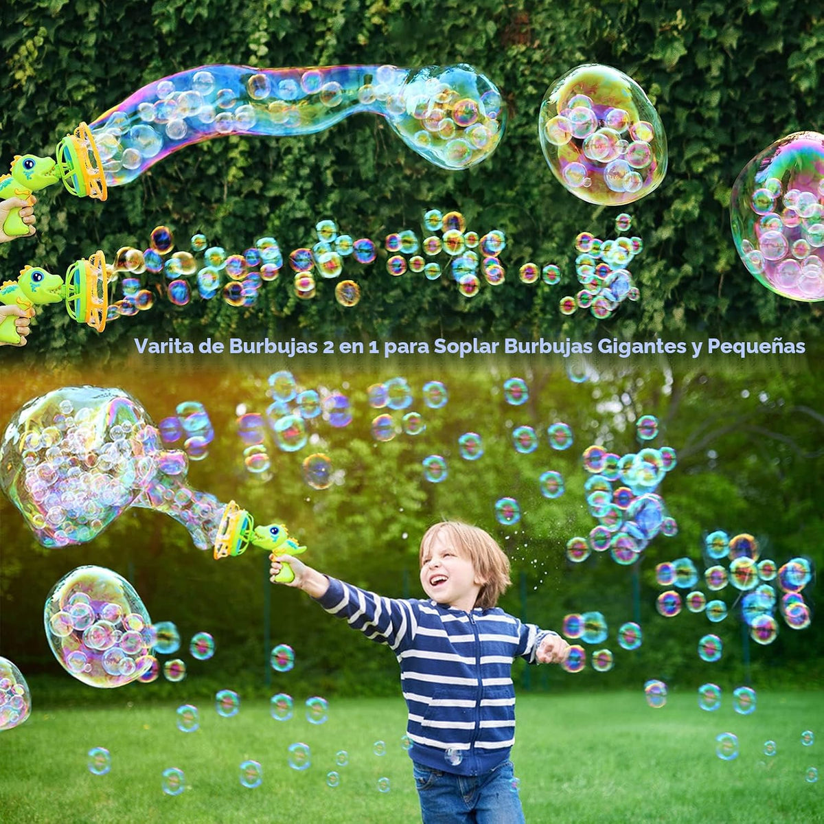 Dinosaur Bubble Gun para Kids 3-8, Bubble Machine Blower Toy (Green)