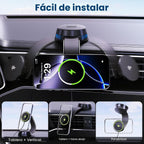 Actualización [Certificado Qi2] 15 W para cargador inalámbrico MagSafe, 2 cargas rápidas [succión segura de 90 + libras), soporte magnético para teléfono, parabrisas para iPhone 17/16/15/14/13/12 Pro Max, color negro
