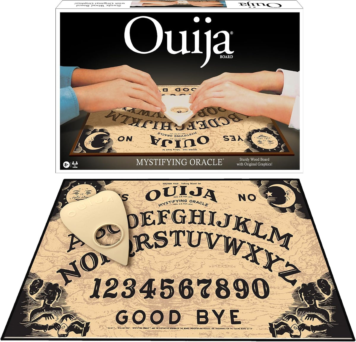 Juego de mesa clásico Ouija con ilustraciones de los años 90 de Winning Moves Games USA