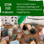 Kit de geología para adultos: rocas, minerales, fósiles, cristales y dientes de tiburón