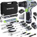 WORKPRO Juego de taladro rosa inalámbrico de 12 V para mujeres, kit de