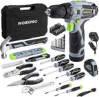 WORKPRO Juego de taladro rosa inalámbrico de 12 V para mujeres, kit de