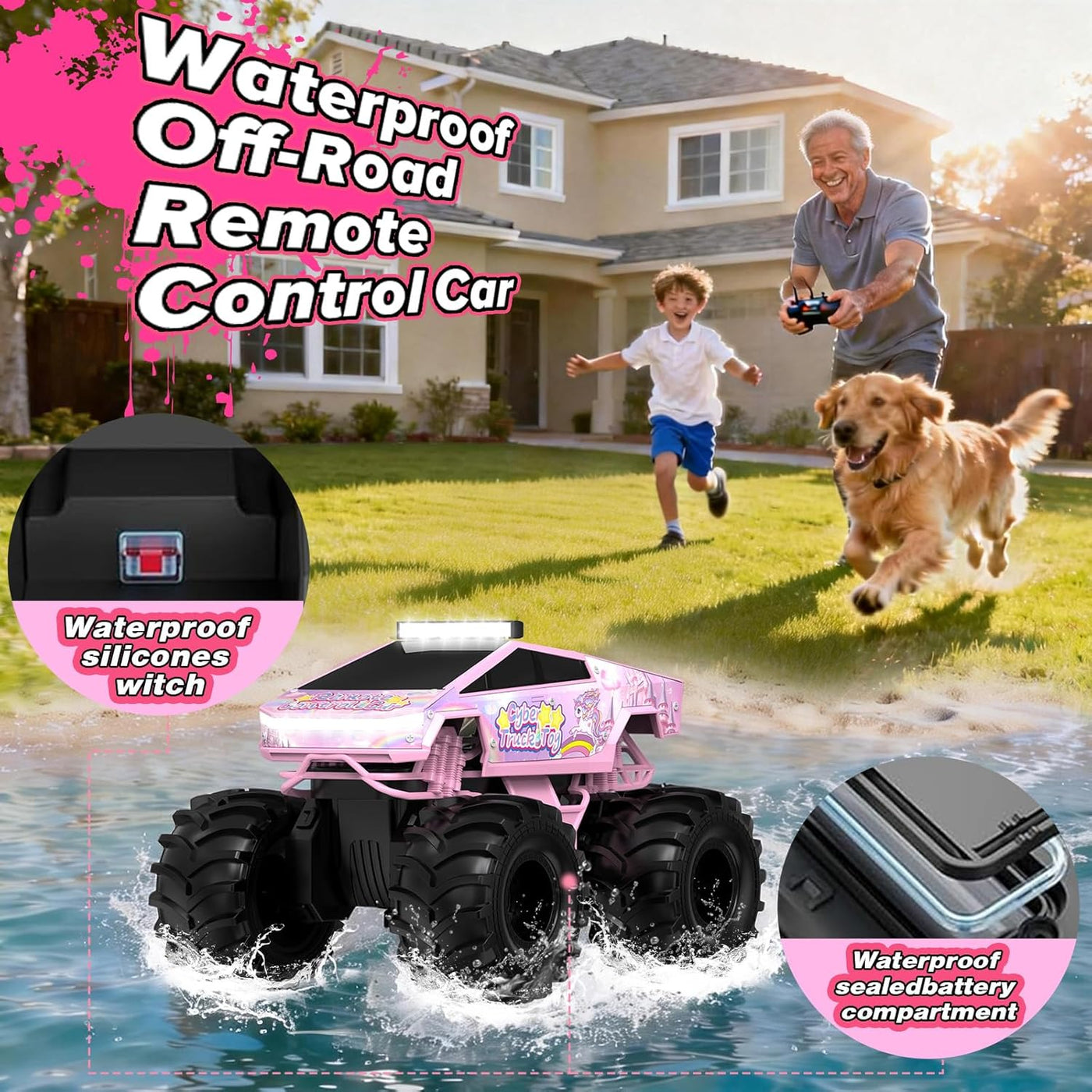 Cokzer Unicorn Cyber Truck Auto a control remoto, auto de control r...