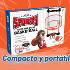 Aro de baloncesto sobre la puerta con reloj de tiro, puntuación electrónica y sonido