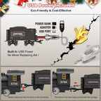 Juego de tren eléctrico con control remoto para niños, aleación de metal, juguetes de tren de Navidad, locomotora de vapor, carruajes de pasajeros, pistas de lujo, luces y sonidos, recargable, regalos de cumpleaños para niños y niñas, color verde