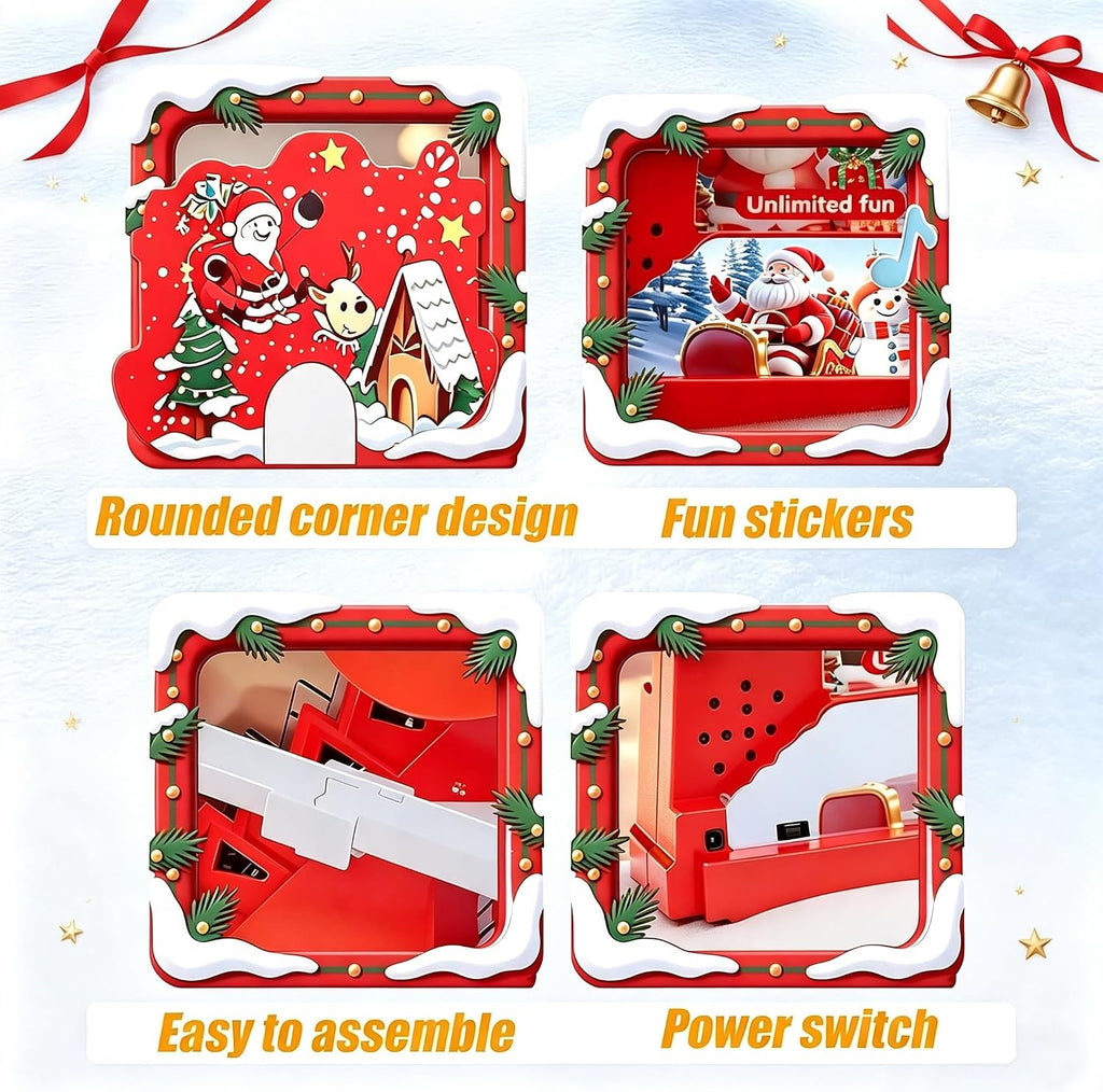 Juego de juguetes de escalada de Papá Noel, juguetes eléctricos de escalada con diapositivas para jugar juego de carreras de Papá Noel, juguetes de escalada con luz LED, música y 9 figuras para niños