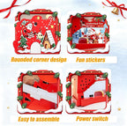 Juego de juguetes de escalada de Papá Noel, juguetes eléctricos de escalada con diapositivas para jugar juego de carreras de Papá Noel, juguetes de escalada con luz LED, música y 9 figuras para niños