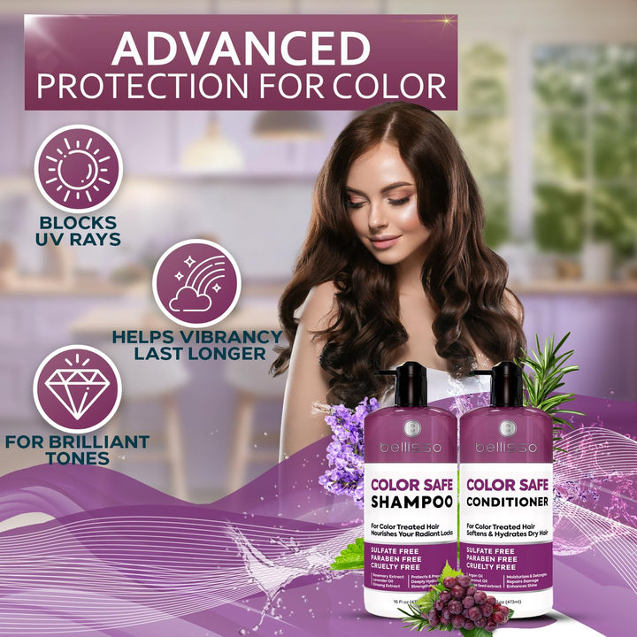 BELLISSO - Set de champú y acondicionador que protege el color, par...
