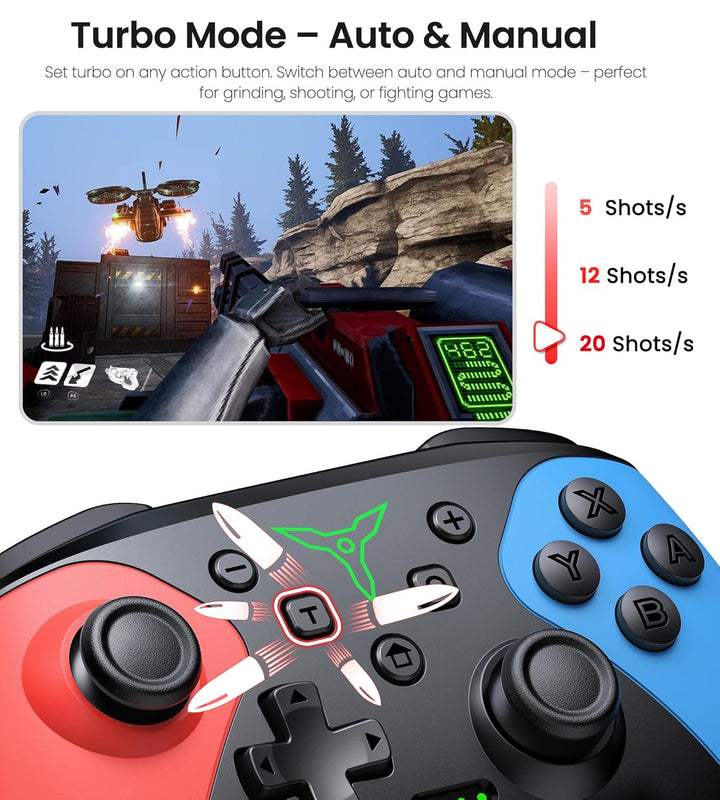 Wireless Switch Controller for Nintendo Switch\/Switch 2\/Lite\/OLE...