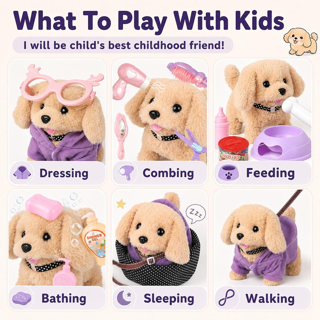 17 juguetes robot para perros para niñas de 3, 4, 5, 6 años, mini r...