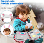 Juguete Montessori para niños y niñas, regalos de cumpleaños, juguete sensorial de viaje para autismo, actividad educativa, libro sensorial ocupado para aprender habilidades motoras finas, gris